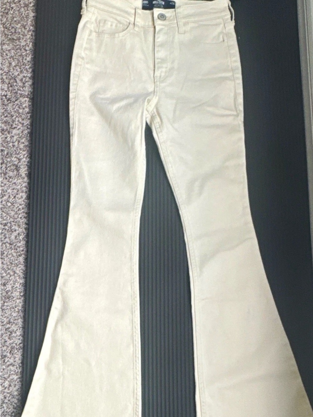 Hollister Cream Flare Leg Pants